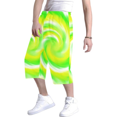 pantalon ancho verde explosion Men's All Over Print Baggy Shorts (Model L37)