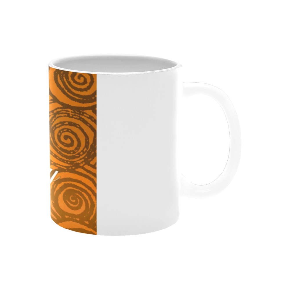 Anniversary Swirls Orange White Mug(11OZ)
