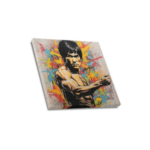 Bruce Lee in Grafitti Upgraded Canvas Print 16"x16"