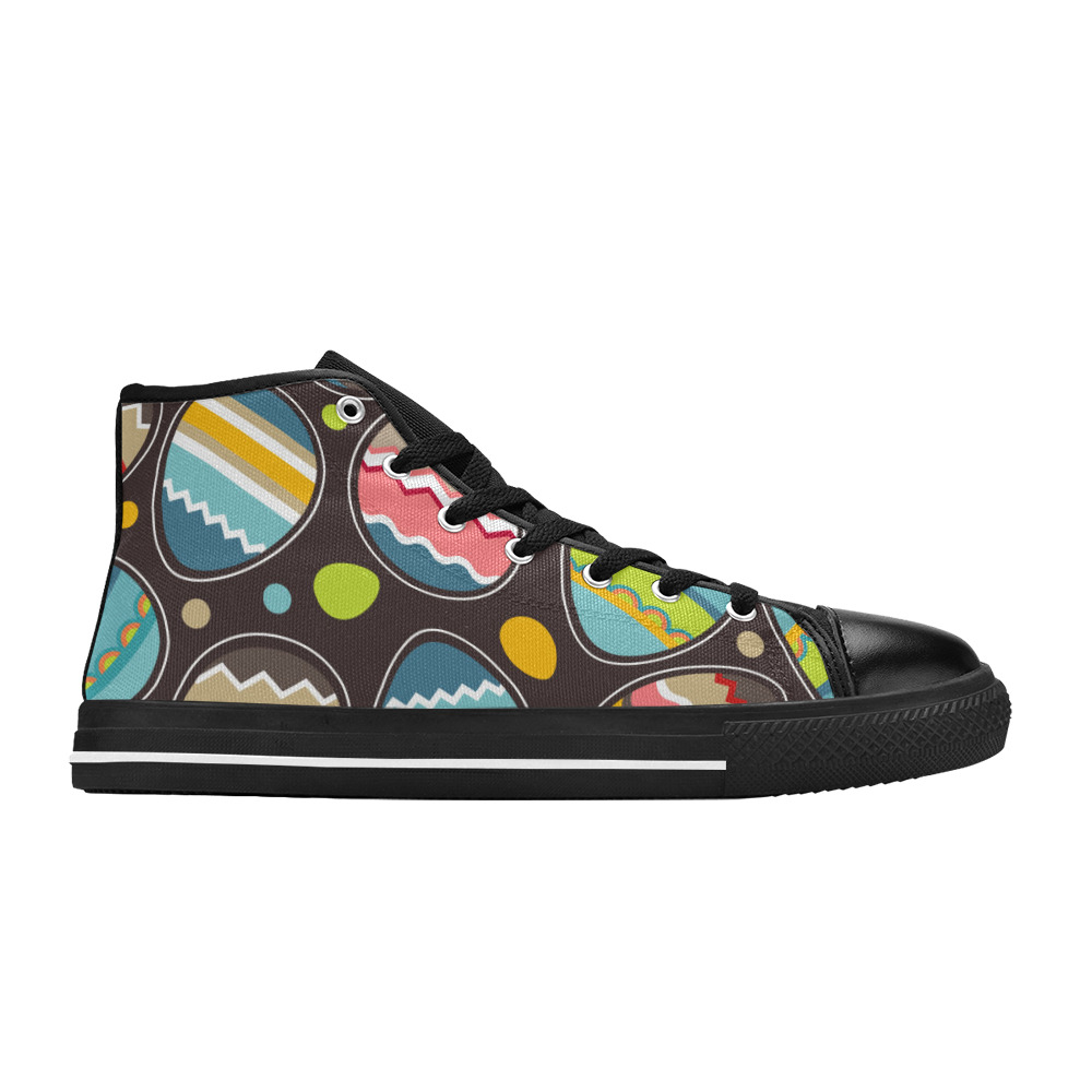 Colorful Easter Eggs Men’s Classic High Top Canvas Shoes (Model 017)