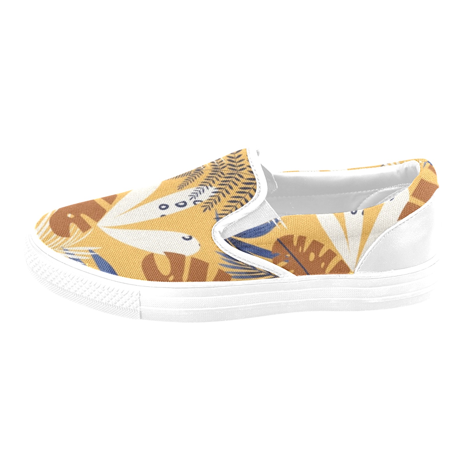 Beautiful Tropical Floral Women's Unusual Slip-on Canvas Shoes (Model 019)