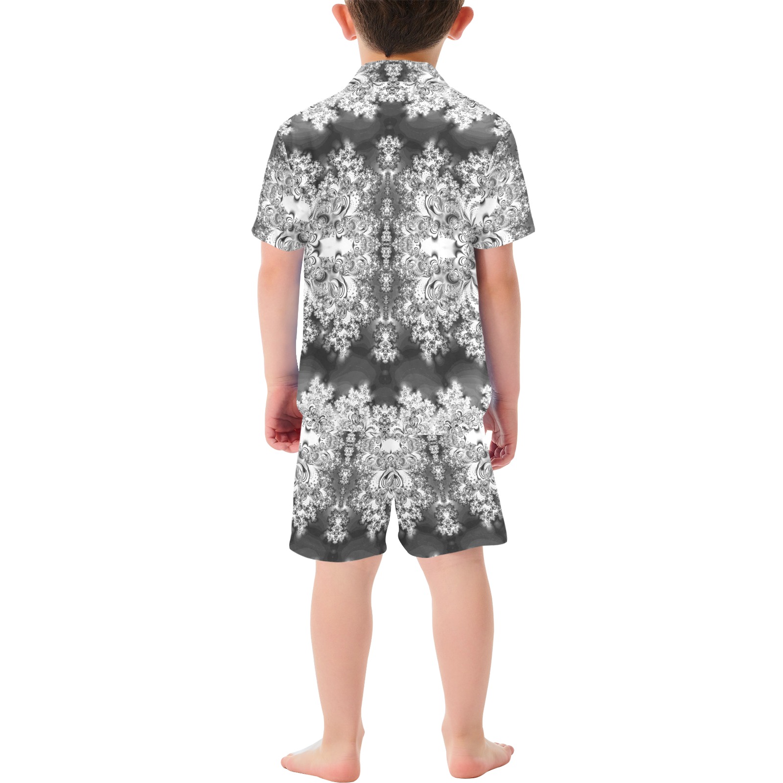 Silver Linings Frost Fractal Little Boys' V-Neck Short Pajama Set