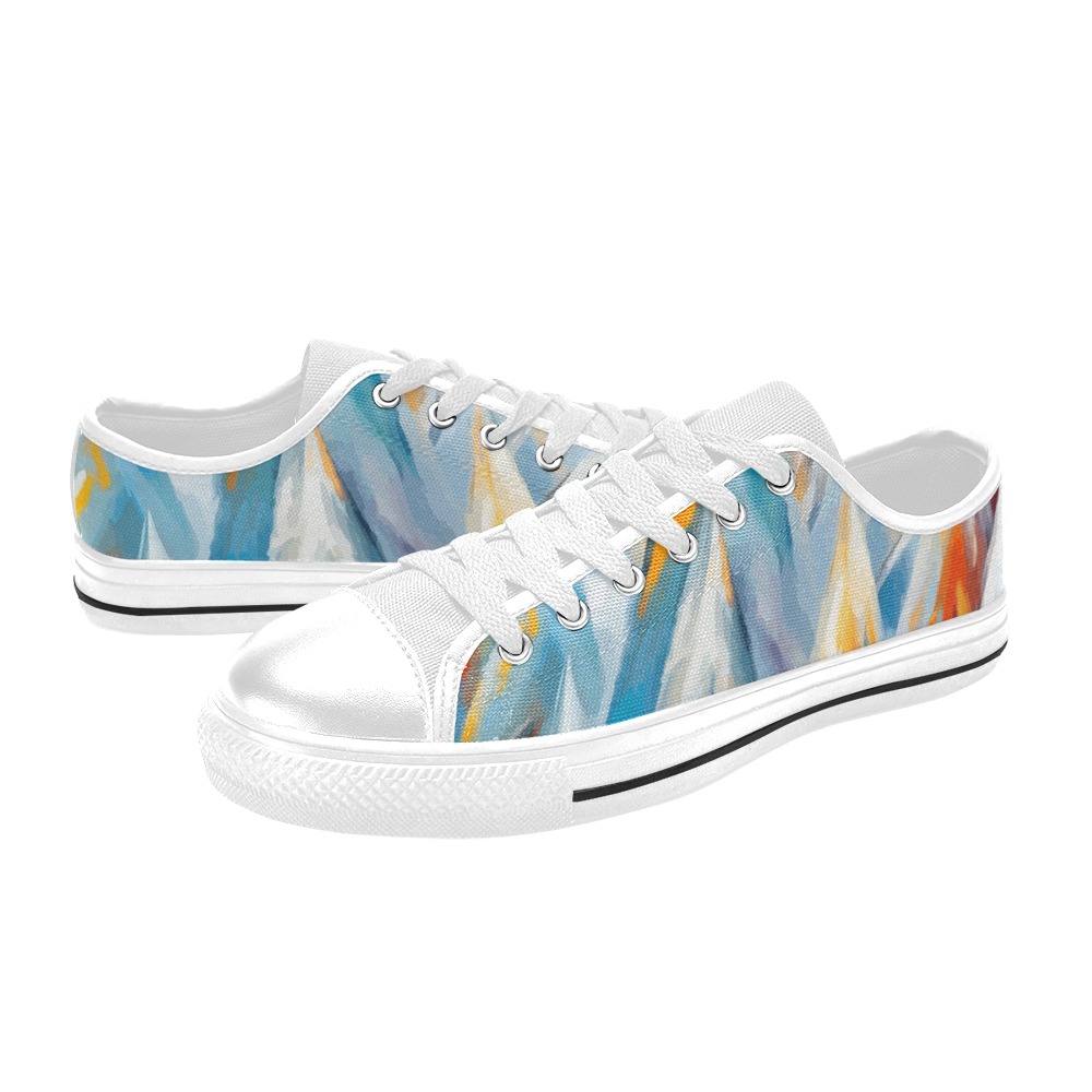Abstract pattern of winter mountains or trees Women's Classic Canvas Shoes (Model 018)
