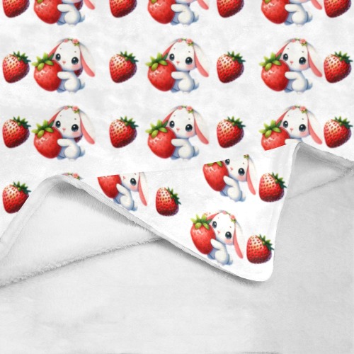 Strawberry bunny blanket Ultra-Soft Micro Fleece Blanket 54''x70''