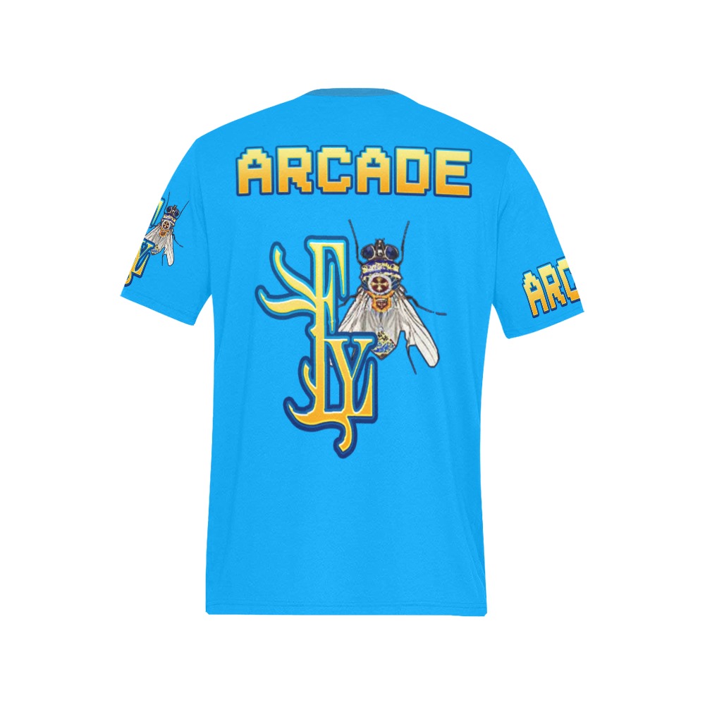 Arcade Collectible Fly Men's All Over Print T-Shirt (Solid Color Neck) (Model T63)