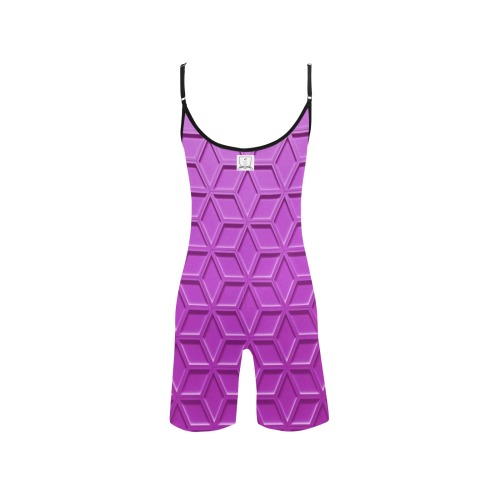 DIONIO Clothing - IRON WOMAN'S Yoga Short Bodysuit (Pink) Women's Short Yoga Bodysuit