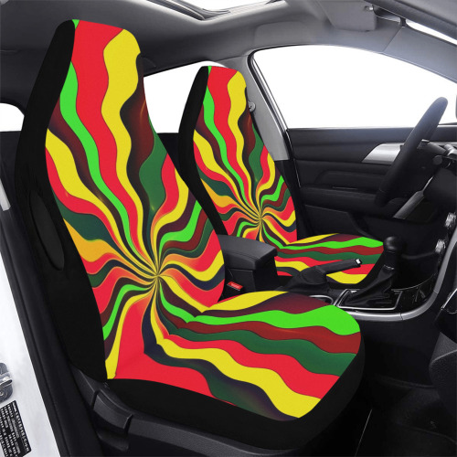 Yellow Color Pop Car Seat Cover Airbag Compatible (Set of 2)