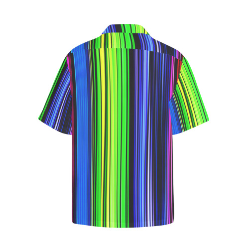 A Rainbow Of Stripes Hawaiian Shirt with Chest Pocket (Model T58)