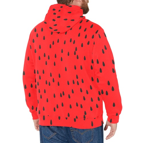 Watermelon Men's Long Sleeve Fleece Hoodie (Model H55)