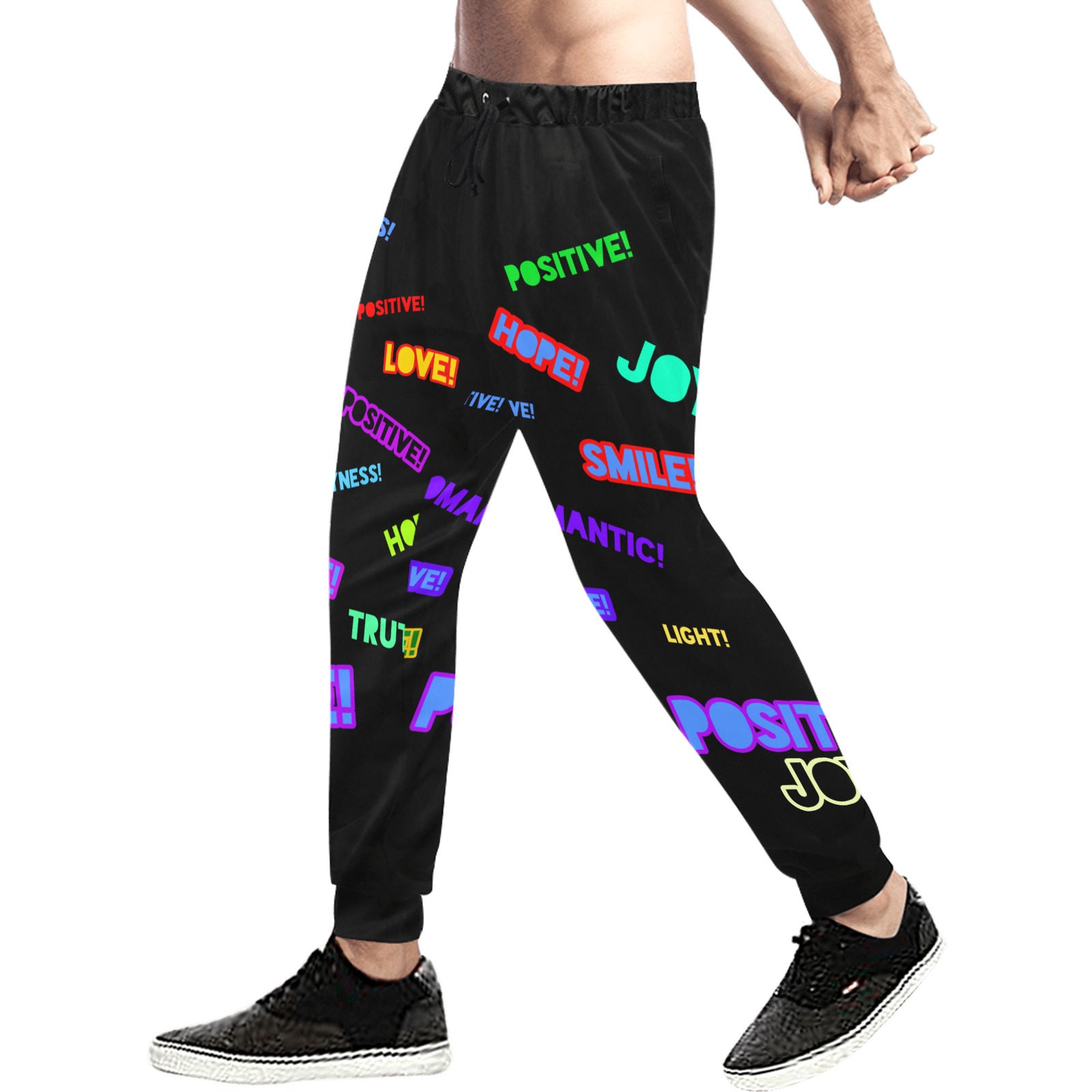 Positive Joy Sweat Pants Men's All Over Print Sweatpants (Model L11)