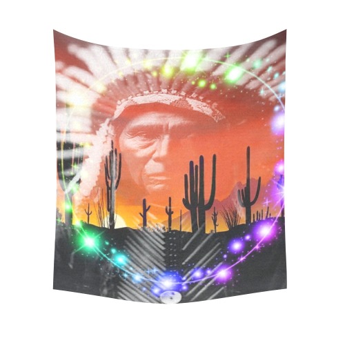 Native American Ghost Dance Cotton Linen Wall Tapestry 51"x 60"