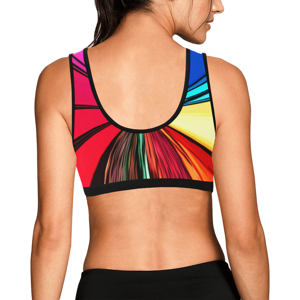 Colorful Rainbow Vortex 608 Women's All Over Print Sports Bra (Model T52)