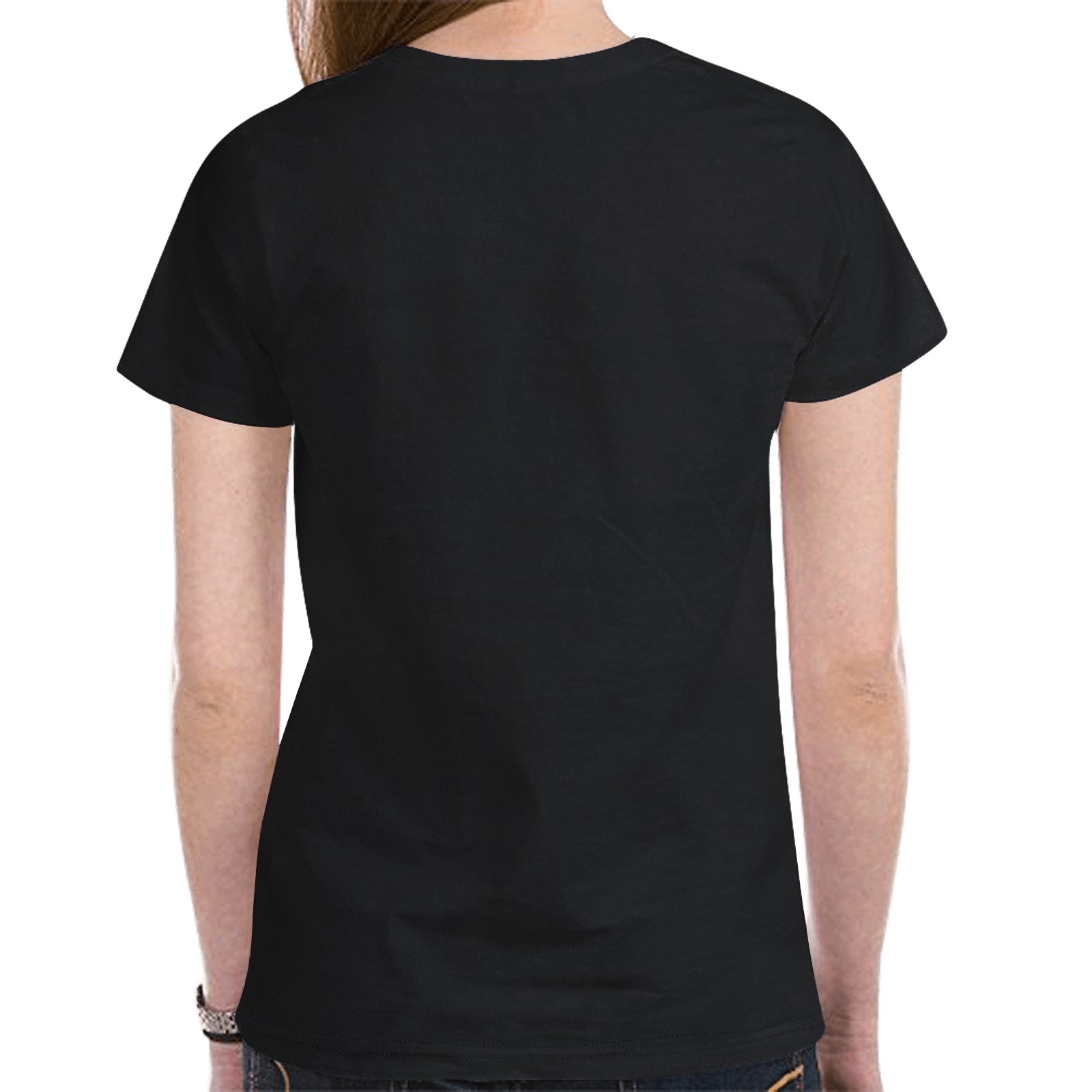 tshirt black New All Over Print T-shirt for Women (Model T45)