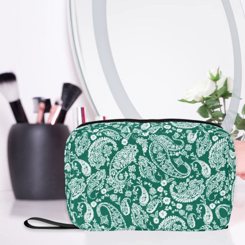 Monochromatic garden paisley 23B Toiletry Bag with Hanging Hook (Model 1728)