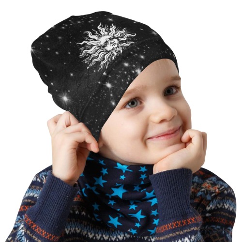 Mystic Sun and Stars All Over Print Beanie for Kids