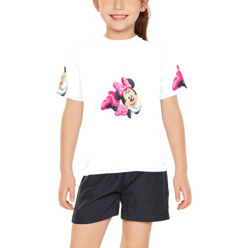 Mickey shirt Big Girls' All Over Print Crew Neck T-Shirt (Model T40-2)