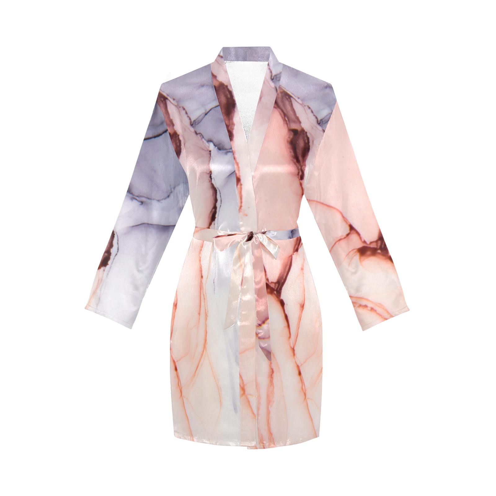 Alcohol ink colors PML 02 Women's Long Sleeve Belted Night Robe