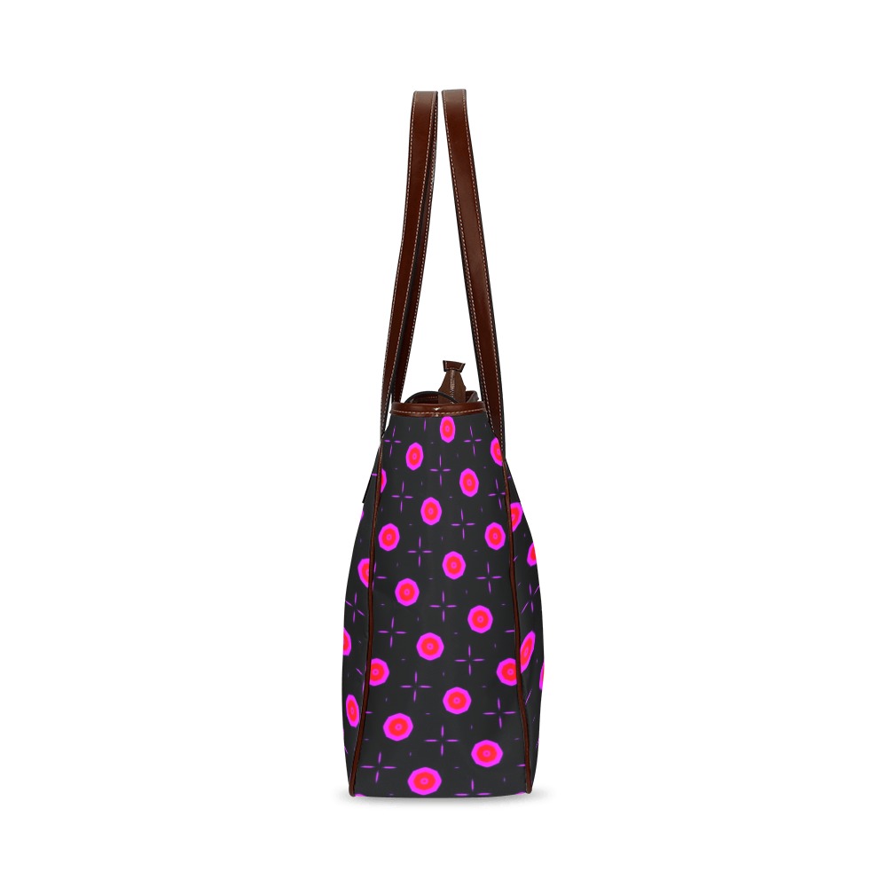 Pink Dots on Black Classic Tote Bag (Model 1644)