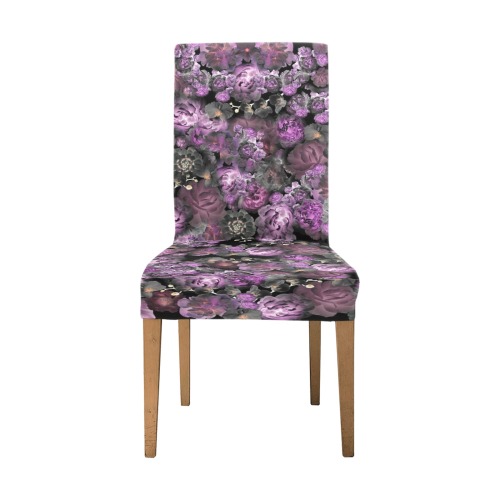 peonies dark purple Chair Cover (Pack of 4)