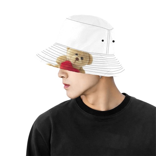 Teddy Bear All Over Print Bucket Hat for Men