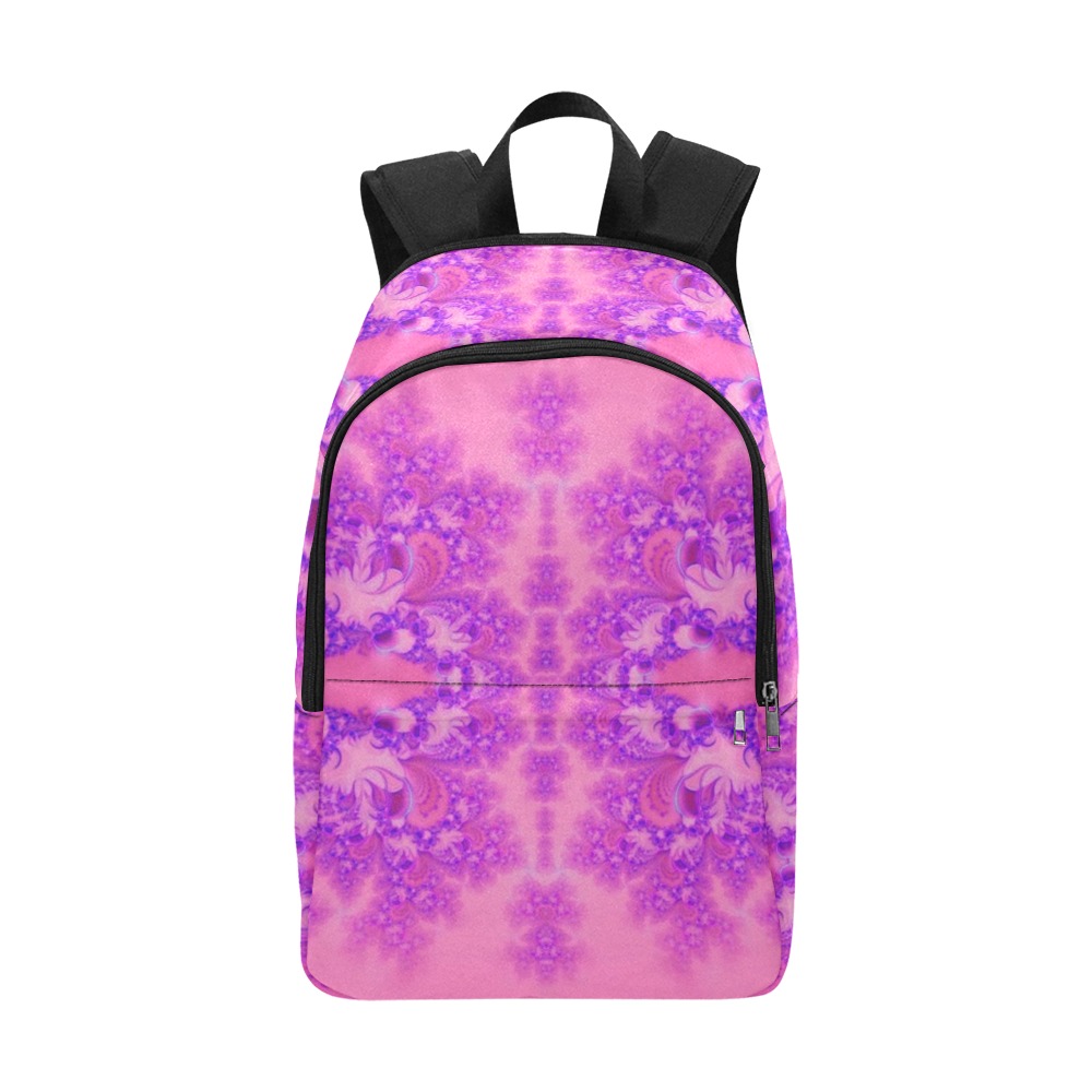 Purple and Pink Hydrangeas Frost Fractal Fabric Backpack for Adult (Model 1659)