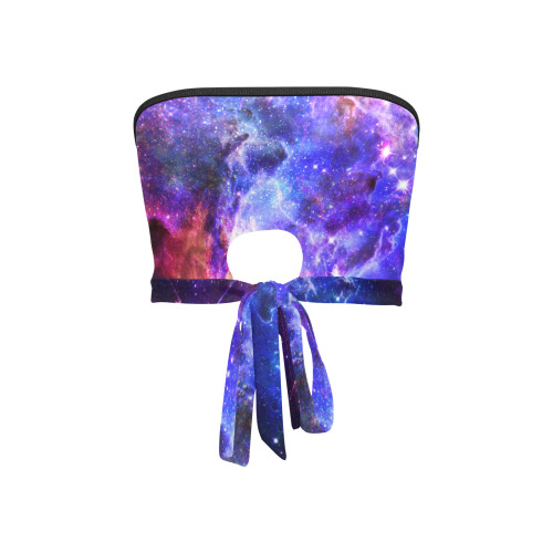 Mystical fantasy deep galaxy space - Interstellar cosmic dust Women's Tie Bandeau Top (Model T66)