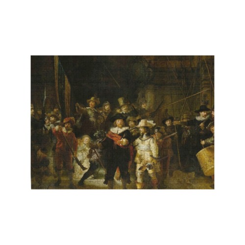 Rembrandt-The Night Watch 500-Piece Wooden Photo Puzzles