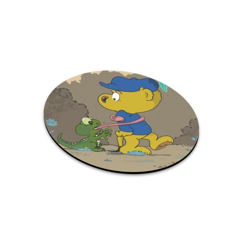 Ferald and The Baby Lizard Round Mousepad