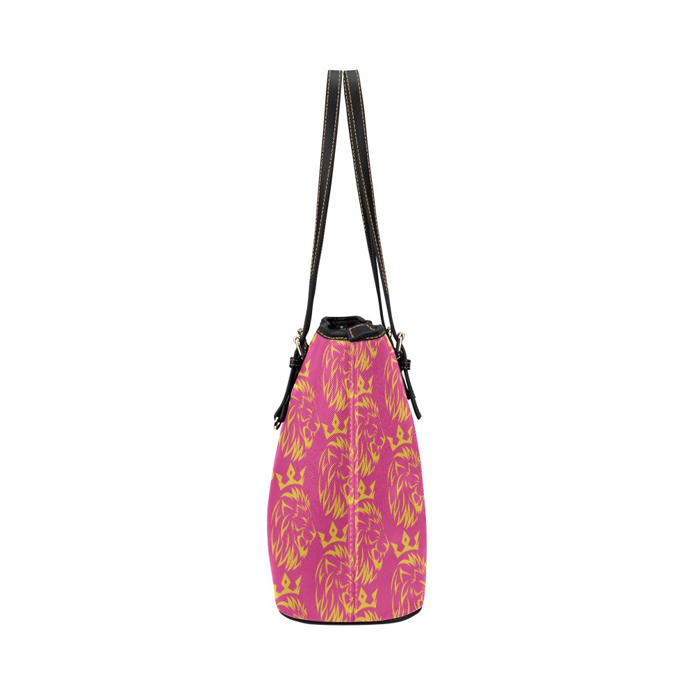 Freeman Empire Tote Bag (Pink) Leather Tote Bag/Large (Model 1651)