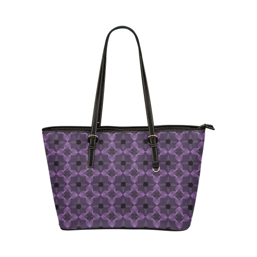 Floweration Leather Tote Bag/Small (Model 1651)
