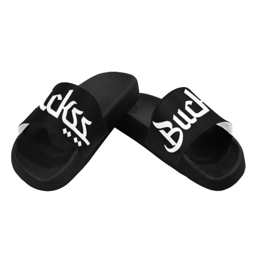 Buckss Womens Slides Black Women's Slide Sandals (Model 057)