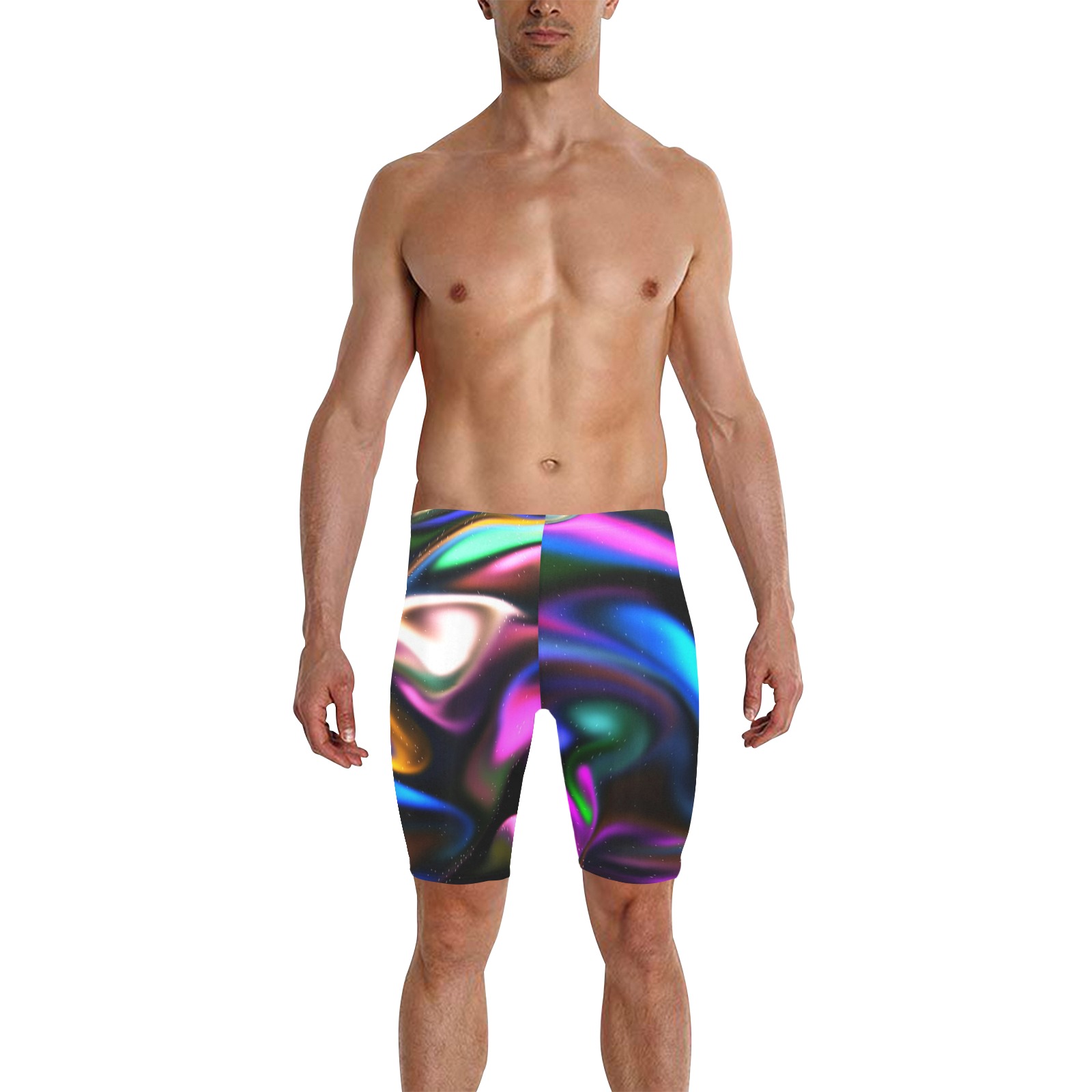 Blurred background Men's Knee Length Swimming Trunks (Model L58)