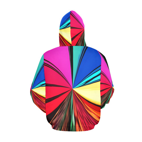 Colorful Rainbow Vortex 608 All Over Print Hoodie for Women (USA Size) (Model H13)