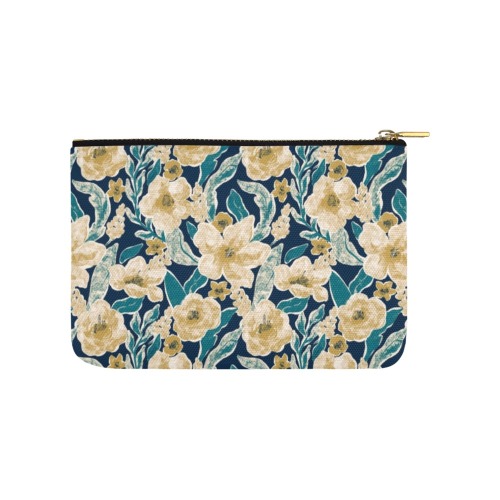 Painted Flowers Carry-All Pouch 9.5''x6''