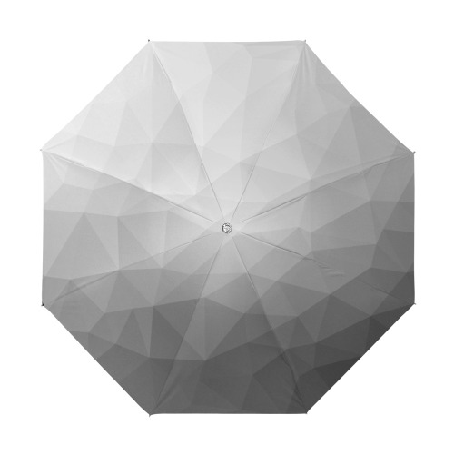 Grey Gradient Geometric Mesh Pattern Anti-UV Foldable Umbrella (U08)