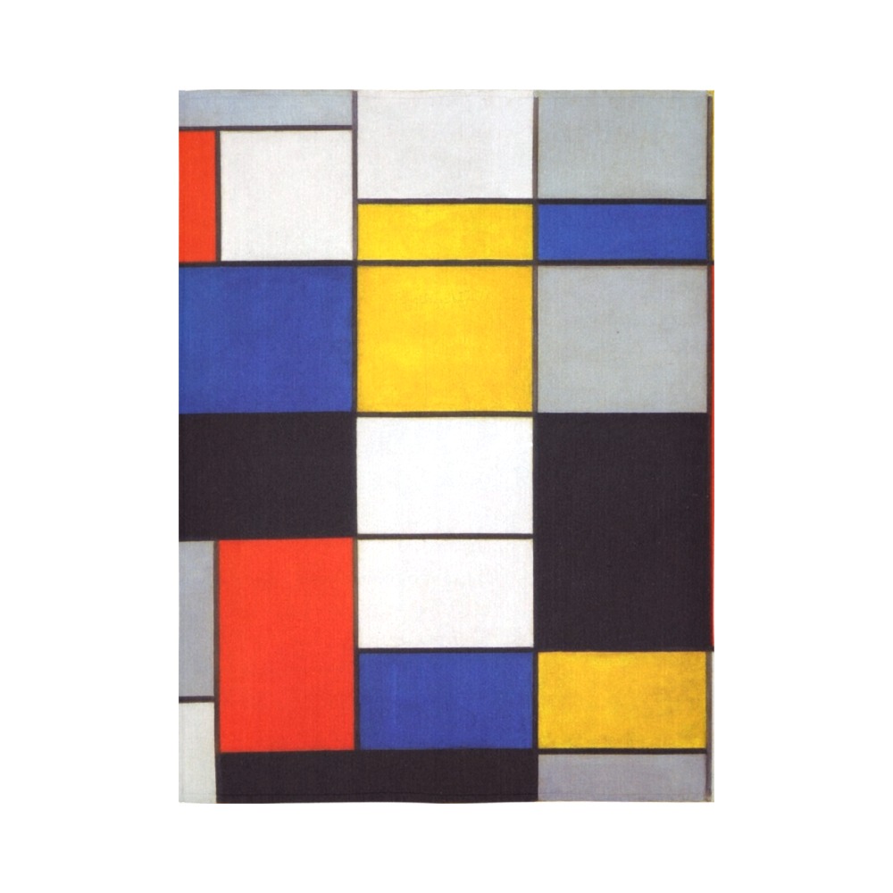 Composition A by Piet Mondrian Cotton Linen Wall Tapestry 60"x 80"
