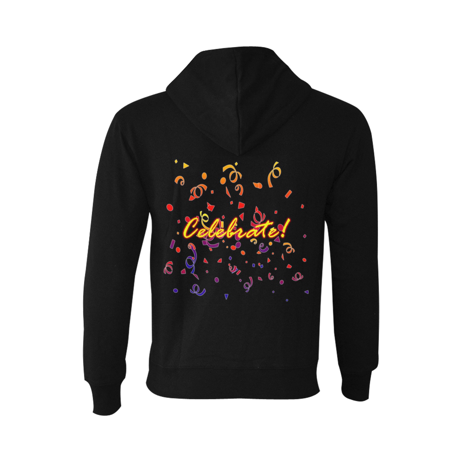 Celebrate Confetti Black Oceanus Hoodie Sweatshirt (NEW) (Model H03)