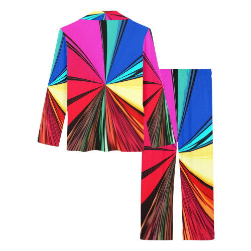 Colorful Rainbow Vortex 608 Women's Long Pajama Set
