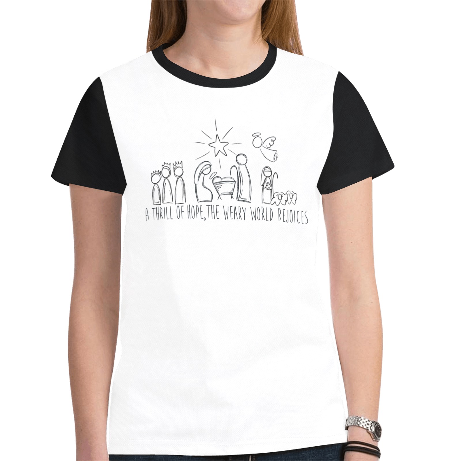 Christmas Nativity Women's T-Shirt New All Over Print T-shirt for Women (Model T45)