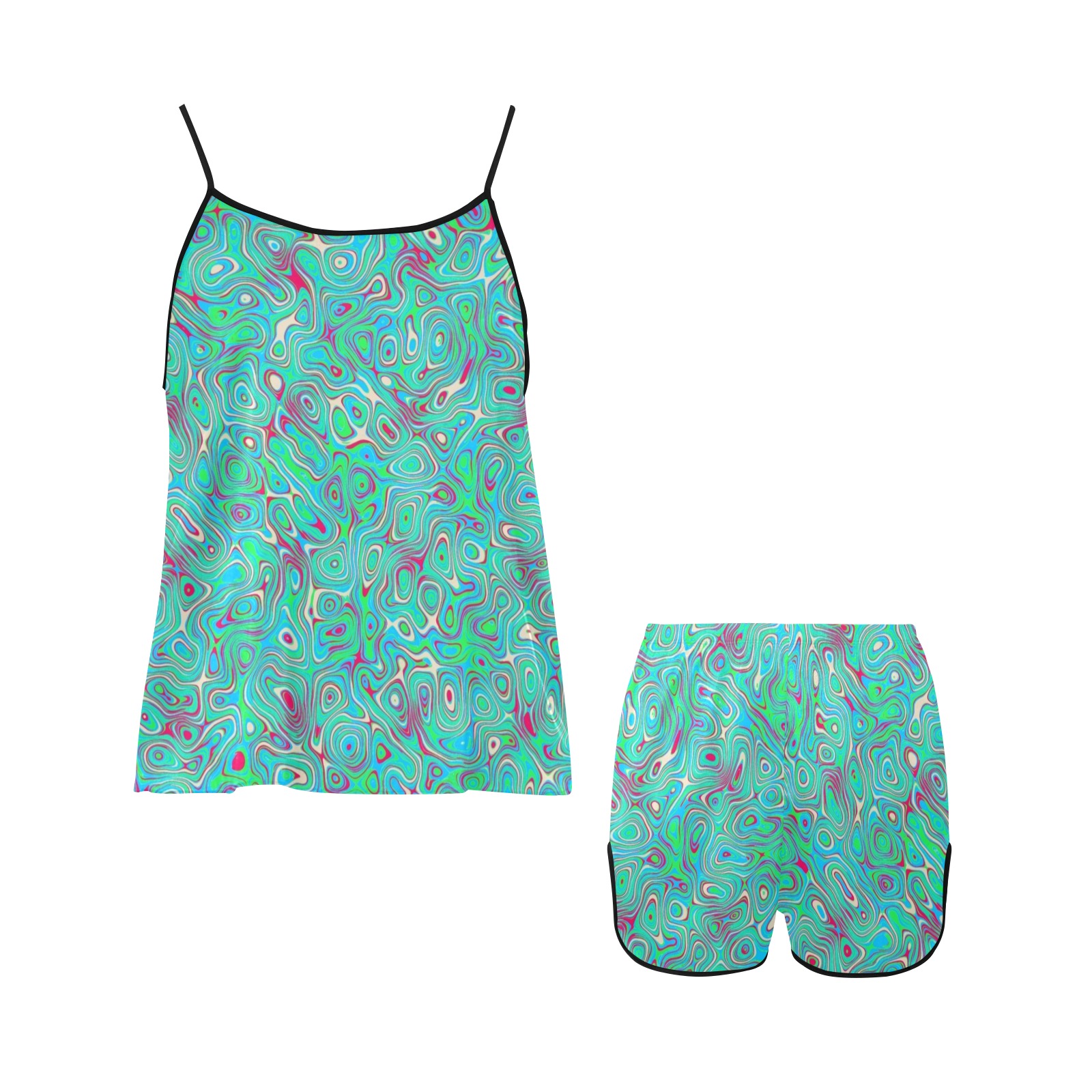 ocean Women's Spaghetti Strap Short Pajama Set