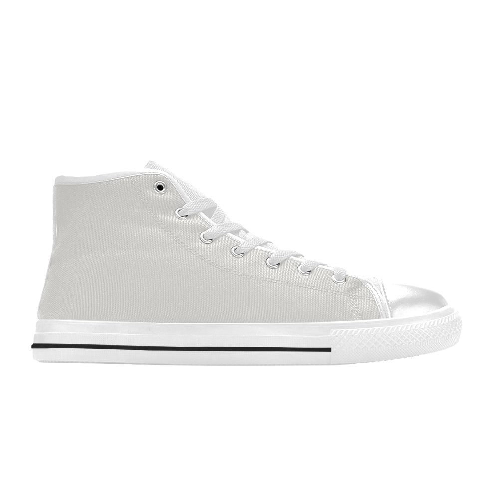 White Alyssum High Top Canvas Shoes for Kid (Model 017)