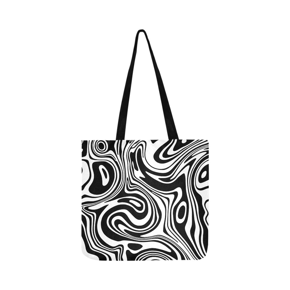 Black and White Marble Reusable Shopping Bag Model 1660 (Two sides)