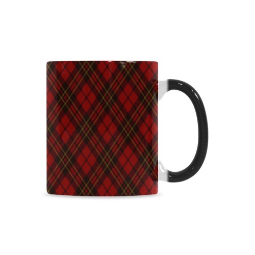 Red tartan plaid winter Christmas pattern holidays Custom Morphing Mug