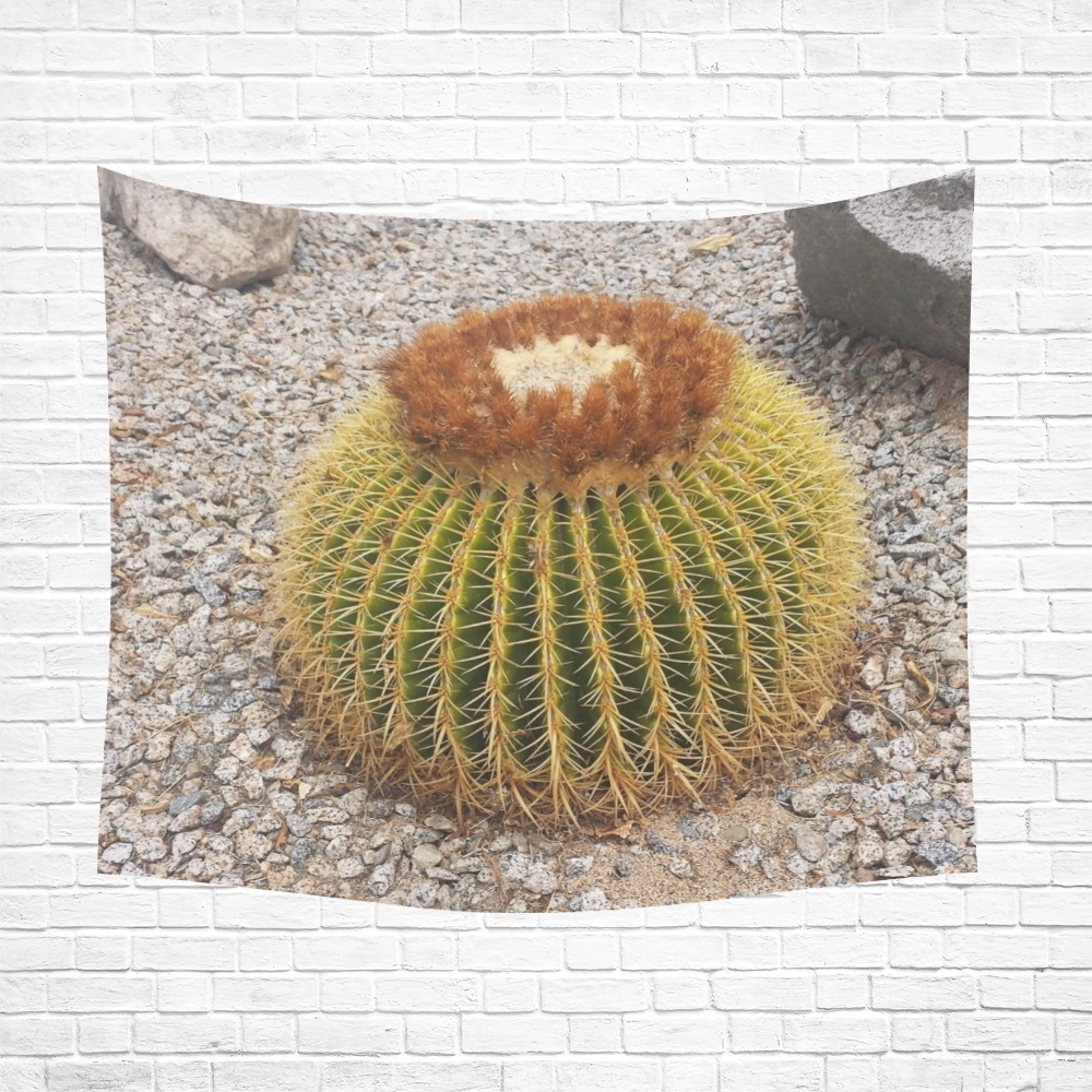 Barrel Cactus Polyester Peach Skin Wall Tapestry 60"x 51"