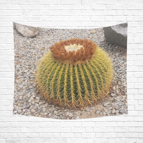 Barrel Cactus Polyester Peach Skin Wall Tapestry 60"x 51"