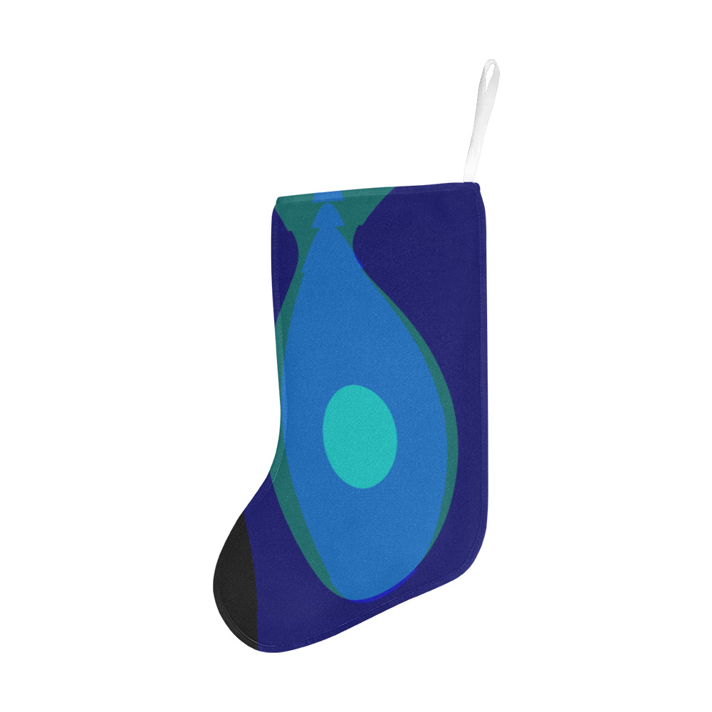 Dimensional Blue Abstract 915 Christmas Stocking (Without Folded Top)