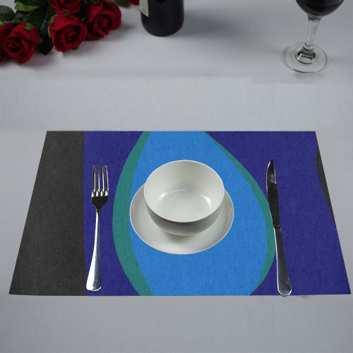 Dimensional Blue Abstract 915 Placemat 12’’ x 18’’ (Four Pieces)