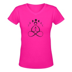 Yoga T-Shirt Women's Deep V-neck T-shirt (Model T19)