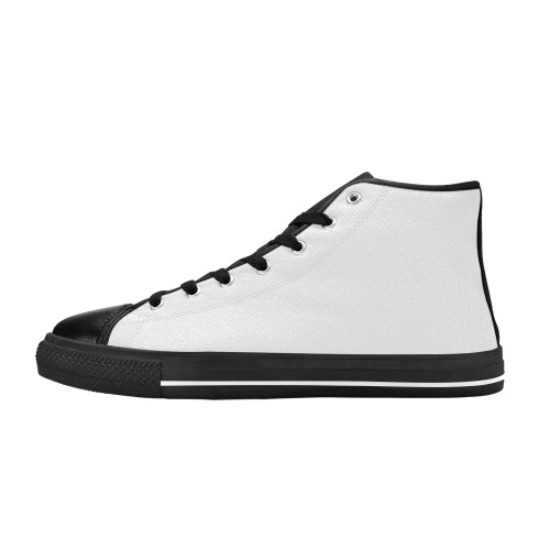 WHITE Women's Classic High Top Canvas Shoes (Model 017)