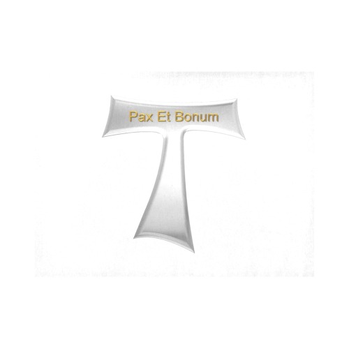 Franciscan Tau Cross Pax Et Bonum Silver Metallic Placemat 14’’ x 19’’ (Set of 6)